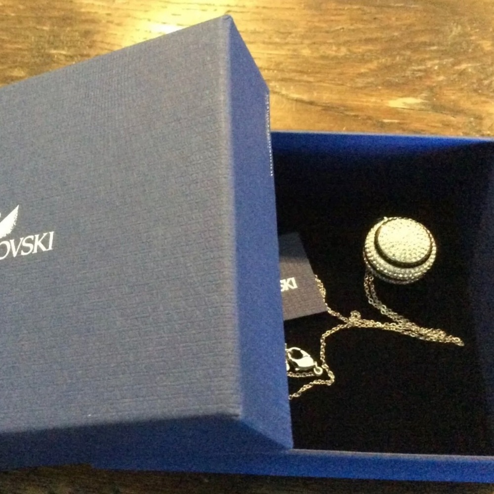 Authentic Silver Abs Black Crystals Swarovski Set - image 1